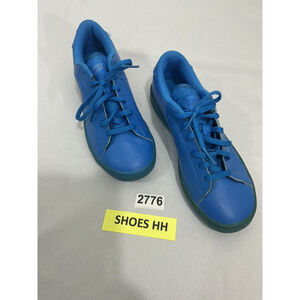 Boys Youth Nike Size 5.5 Blue Green Leather Lace Up Tennis Sneakers